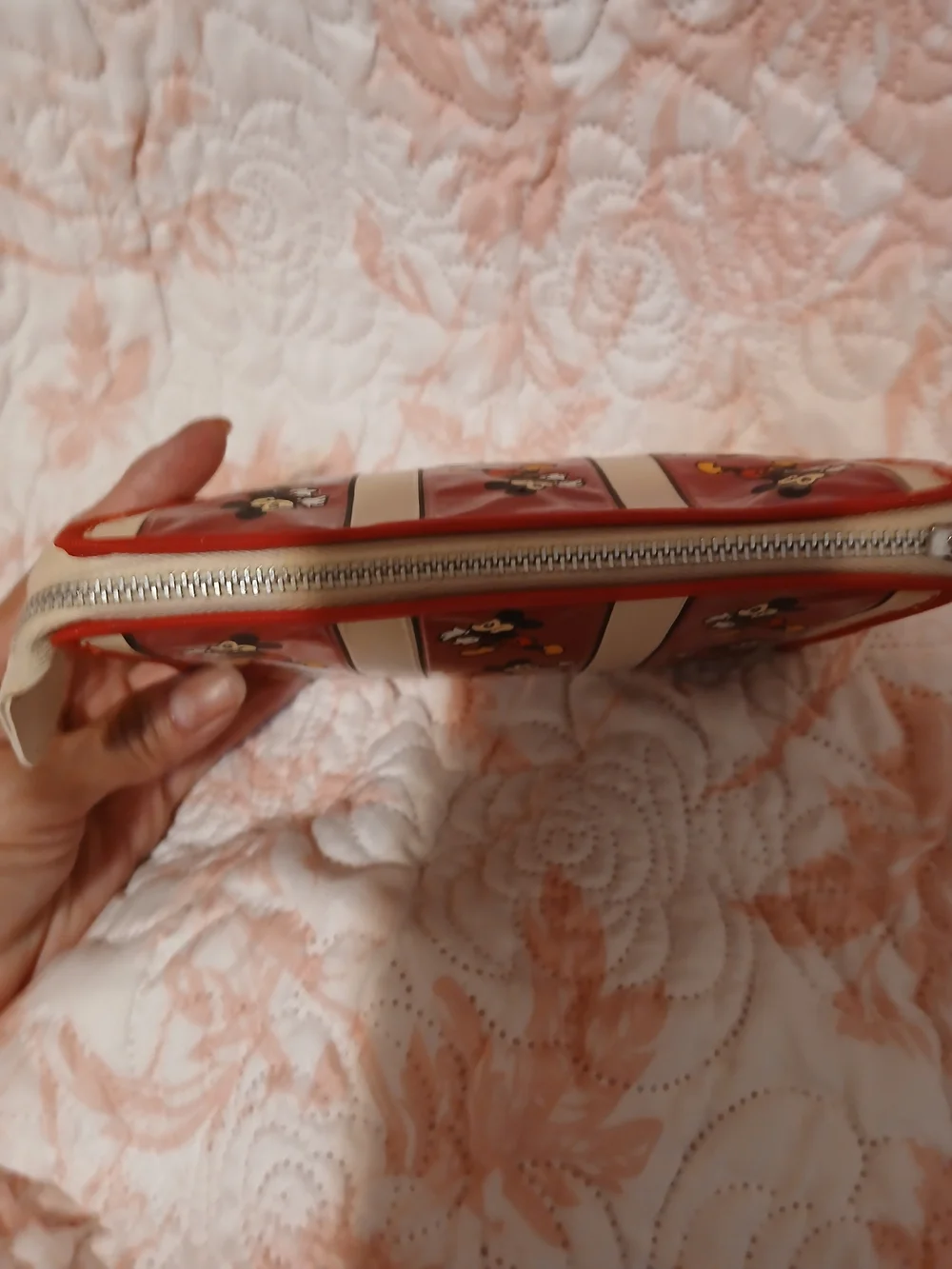 Vintage 70s Mickey Mouse Red and Cream Women's Zip Wallet